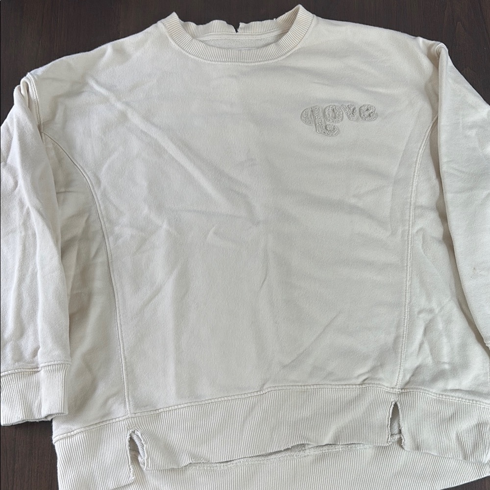 Cream Sweater with Embroidered Detail